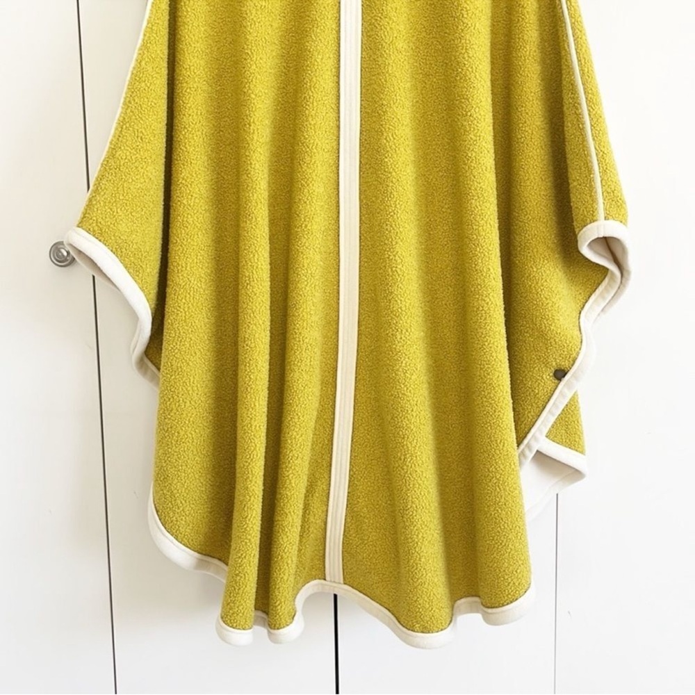 Free People Stone Cold Circle Cape Mustard Yellow Boucle Varsity Pancho - Picture 10 of 15
